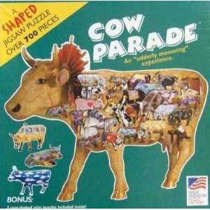  Cow Parade 700 Piece Shaped Jigsaw Puzzle, An Udderly 