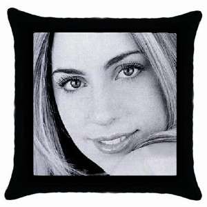 Black and White Photo Young Lady Gaga Throw Pillow Case  