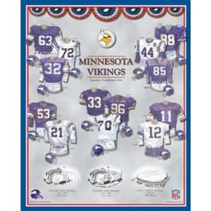  Minnesota Vikings 11 x 14 Uniform History Plaque Sports 