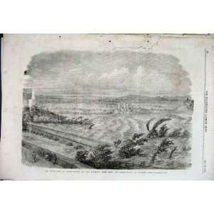  Floods At Lyons Antique Print 1856 France