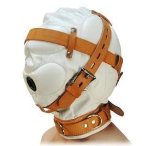  Total Sensory Deprivation White Leather Hood   Small 