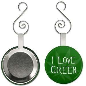  Creative Clam I Love Green Pot Leaf 2.25 Inch Button Style 