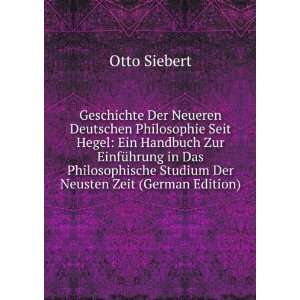 Geschichte Der Neueren Deutschen Philosophie Seit Hegel Ein Handbuch 