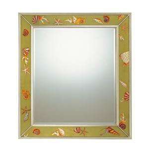   Wall Mirror with Seashell Pattern in Light Green