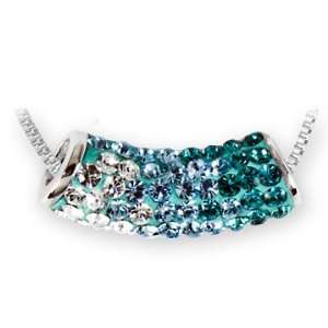   Indicolite Crystal Tube Pendant. Made with Swarovski Elements: Jewelry