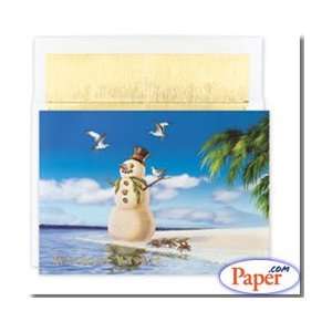  Masterpiece Holiday Cards   SAND SNOWMAN   (1 box): Office 
