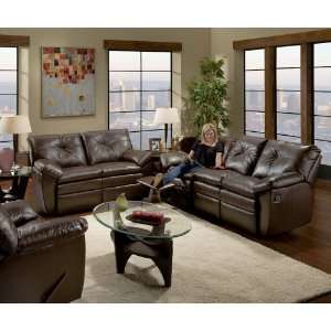  SEBRING RECLINING SOFA LOVE SEAT CHAIR BROWN NEW SET: Home & Kitchen