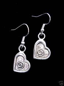 Crazy for You   Rustic Spiral Heart Earrings  