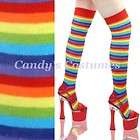   Thin Stripe OVER THE KNEE Costume SOCKS Bright THIGH HIGH Roller Derby