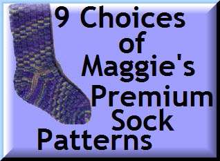 LOOK   Maggies SOCK PATTERNS CHOICE of 9 Patterns  