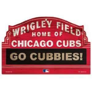 WinCraft Chicago Cubs Wrigley Wood Sign 