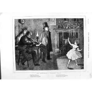  1874 LITTLE GIRL DANCING BALLET REHEARSAL MUSIC PRINT 