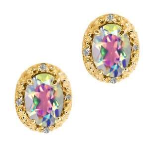   Mist Mystic Topaz Topaz Yellow Gold Plated Silver Earrings: Jewelry