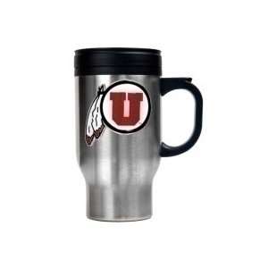  Utah Utes 16oz Stainless Steel Logo Travel Mug: Sports 