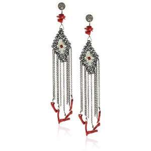   Collection Timeless Curiosities Red Coral Woven Earring Jewelry