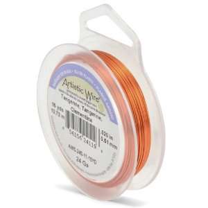  Artistic Wire 24 Gauge Silver Plated Tangerine Wire, 15 