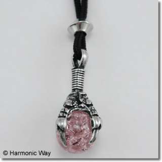 DRAGON CLAW Power Pendant Necklace PINK Sphere orb  