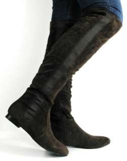 OVER TH KNEE HIGH FLAT WIDE CALF BLACK BROWN BOOTS SIZE  