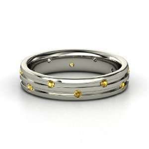  Slalom Band, Sterling Silver Ring with Citrine Jewelry