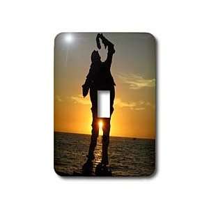   Alien Statue Silhouetted Against Sunset   Light Switch Covers   single