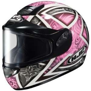  HJC CS R1 Daggar Pink Snow Helmet Electric Shield: Sports 