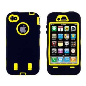  Body Armor for iPhone 4 / 4th Generation   Black & Yellow 