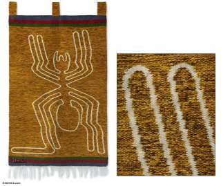 NAZCA SPIDER~Hand Loomed Wool TAPESTRY Wall Hanging~NOVICA Peru  