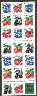 US #3297b 33¢ Fruit berries 1999 (20) Self Adhesive Convertible 