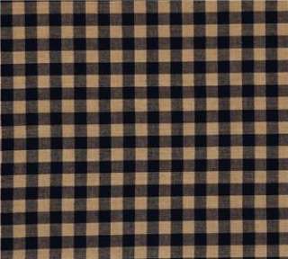 BLACK AND KHAKI CHECKED COTTAGE CABIN SET OF CURTAINS  