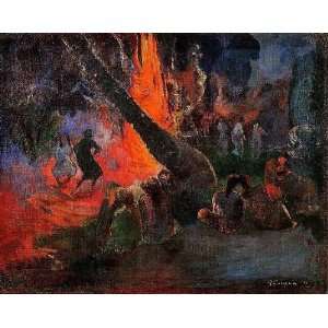   Inch, painting name Fire Dance, By Gauguin Paul