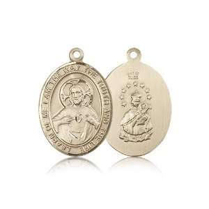 14kt Gold Scapular Medal 1 x 3/4 Inches 7098KT No Chain Included In A 