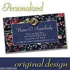 Personalized Custom Business Calling Cards floral motif