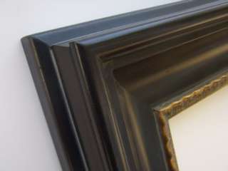 Custom Picture Frame   Wide Black & Gold Up To 12x16  