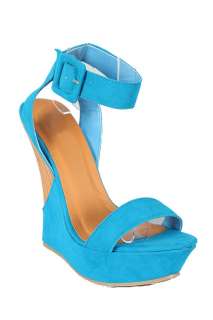   Tell Sydney 01 Turquoise Wedge Platform Open toe Sandals 5.5 10  