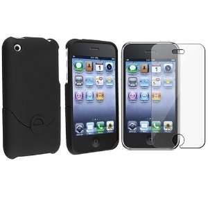  BLACK HARD RUBBER CASE COVER SKIN FOR iPHONE® 3G 3GS+LCD 