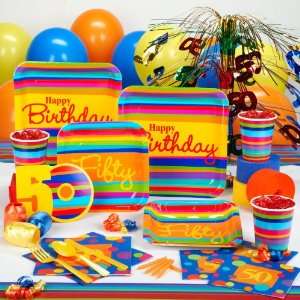  Birthday Stripes 50 Standard Party Pack 