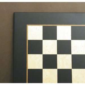   20 inch Black and Madrona Burl Chess Checkers Game Board Toys & Games
