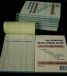Sales Order Books ~50 Duplicate Carbonless Forms~ 5.5x8.5 Receipts 