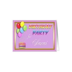  Sarai Birthday Party Invitation Card: Toys & Games