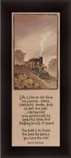 Life Is Like an Old Time Rail Journey Train Sign Framed  
