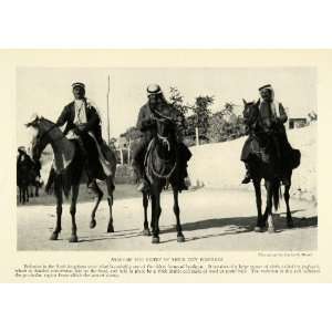  1923 Print Desert Arabs Horseback Riding Kaffeyeh Bedouins 