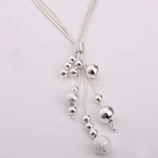 HOTSALE! SILVER PLATED FASHION BEAD BALL NECKLACE N084  