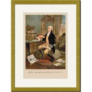   : Gold Framed/Matted Print 17x23, Alexander Hamilton: Home & Kitchen