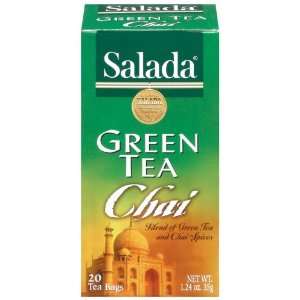 Salada Green Tea Chai, 20 Tea Bags, 1.24: Grocery & Gourmet Food