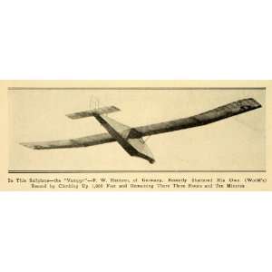  1922 Print German Sailplane Vampyr World Record Glider 