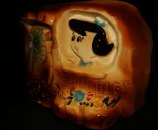 AMERICAN BISQUE RARE FLINTSTONE RUBBLES HOUSE COOKIE JAR MARKED USA 