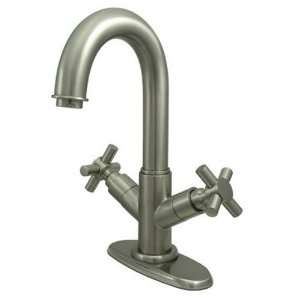 Contemporary Single Post Twin Handle Lavatory Faucet with Deck Plate 