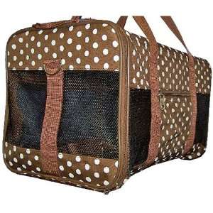  Fully Enclosed Pet Carrier   Luggage Style   Polka Dot 