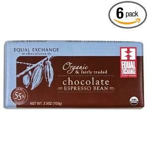 Equal Exchange Organic Chocolate Espresso Bean, 3.5 Ounce (Pack of 6 