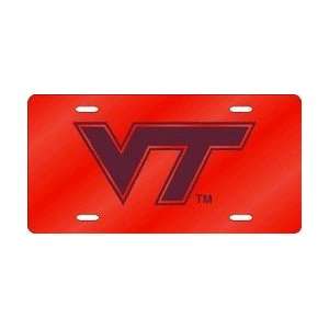  Virginia Tech Hokies Orange Laser Cut License Plate 
